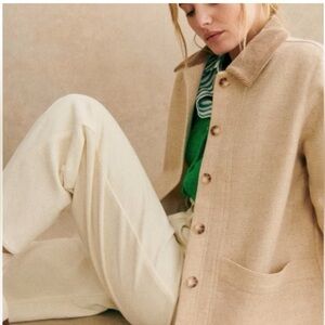 Sezane Will Jacket in mottled ecru